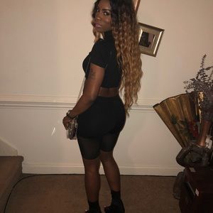 Matching set mesh shorts and top